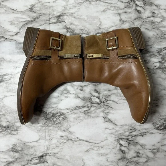 ALDO Brown Round Toe Side Zip Ankle Boots Women's Size 10 - Picture 5 of 15